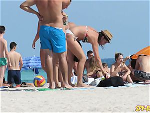 mischievous first-timer ginormous bumpers teenagers hidden cam Beach vid